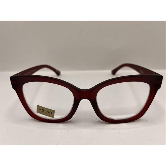 Nicole Miller New York Reading Glasses NM2234 Matte Crystal Red +2.50 strength - Picture 1 of 6